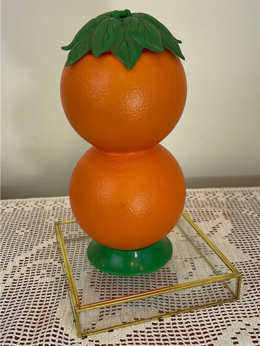Vintage Double Orange Shape Juice Jug Plastic Blowmold Bottle 1970's - Picture 7 of 9